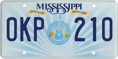 MS license plate OKP210