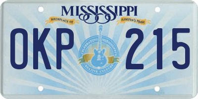 MS license plate OKP215