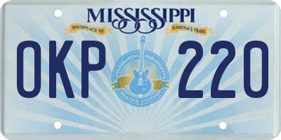 MS license plate OKP220