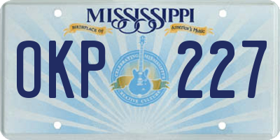 MS license plate OKP227