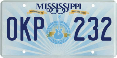 MS license plate OKP232