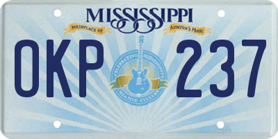 MS license plate OKP237