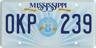 MS license plate OKP239