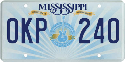 MS license plate OKP240