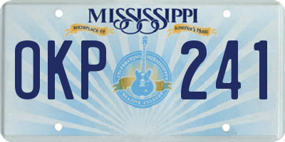 MS license plate OKP241