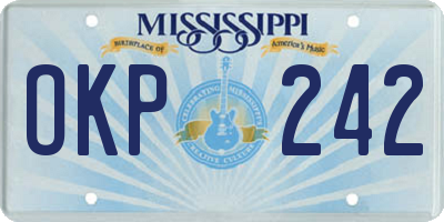 MS license plate OKP242