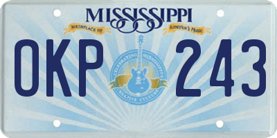MS license plate OKP243