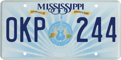MS license plate OKP244