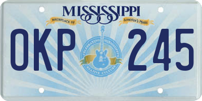 MS license plate OKP245