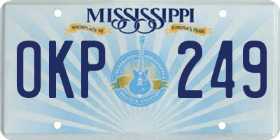 MS license plate OKP249