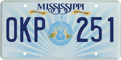 MS license plate OKP251
