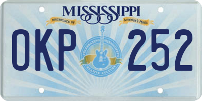 MS license plate OKP252