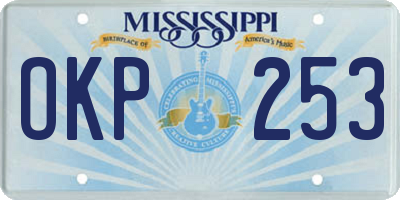 MS license plate OKP253