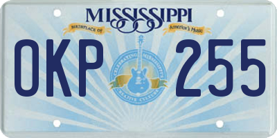 MS license plate OKP255