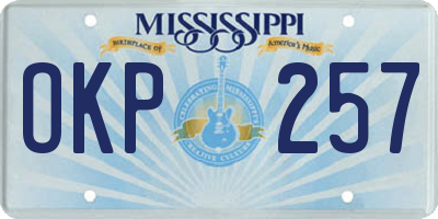 MS license plate OKP257