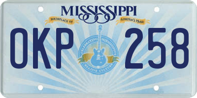 MS license plate OKP258