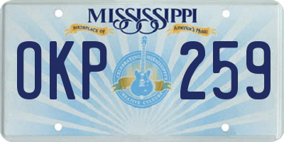 MS license plate OKP259