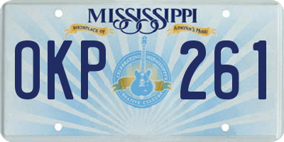MS license plate OKP261