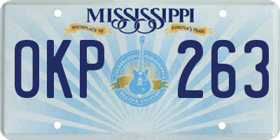 MS license plate OKP263