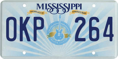 MS license plate OKP264