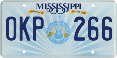 MS license plate OKP266
