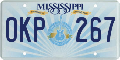 MS license plate OKP267
