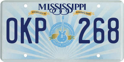 MS license plate OKP268