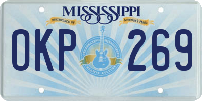 MS license plate OKP269