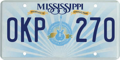 MS license plate OKP270