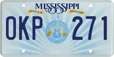 MS license plate OKP271