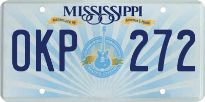 MS license plate OKP272