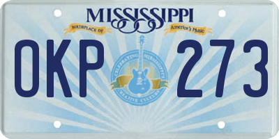 MS license plate OKP273
