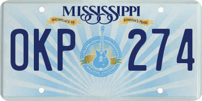 MS license plate OKP274