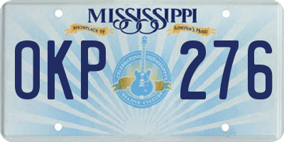 MS license plate OKP276