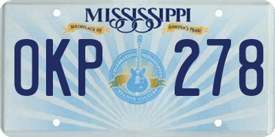 MS license plate OKP278