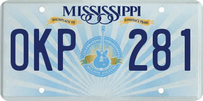 MS license plate OKP281