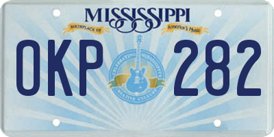 MS license plate OKP282
