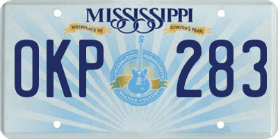 MS license plate OKP283
