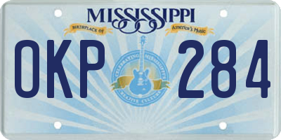 MS license plate OKP284