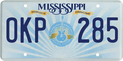 MS license plate OKP285