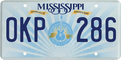 MS license plate OKP286