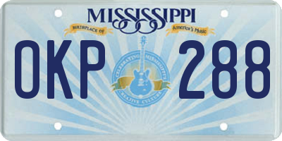 MS license plate OKP288