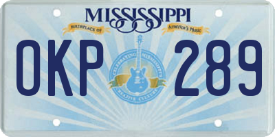 MS license plate OKP289