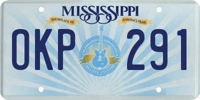 MS license plate OKP291