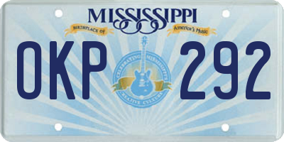 MS license plate OKP292