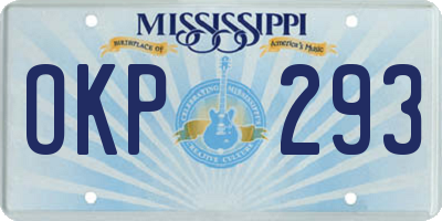 MS license plate OKP293