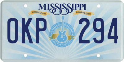 MS license plate OKP294