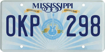MS license plate OKP298
