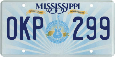 MS license plate OKP299