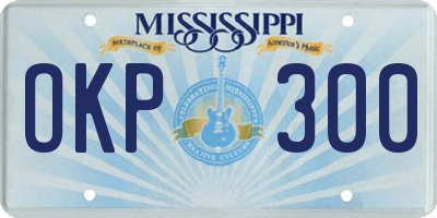 MS license plate OKP300